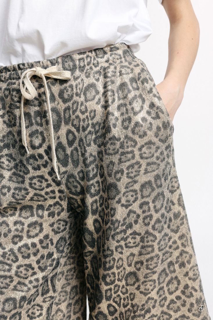 Bermuda shorts stampa animalier con coulisse