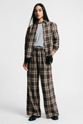 Pantaloni palazzo a quadri con coulisse Please - Beige/Moro