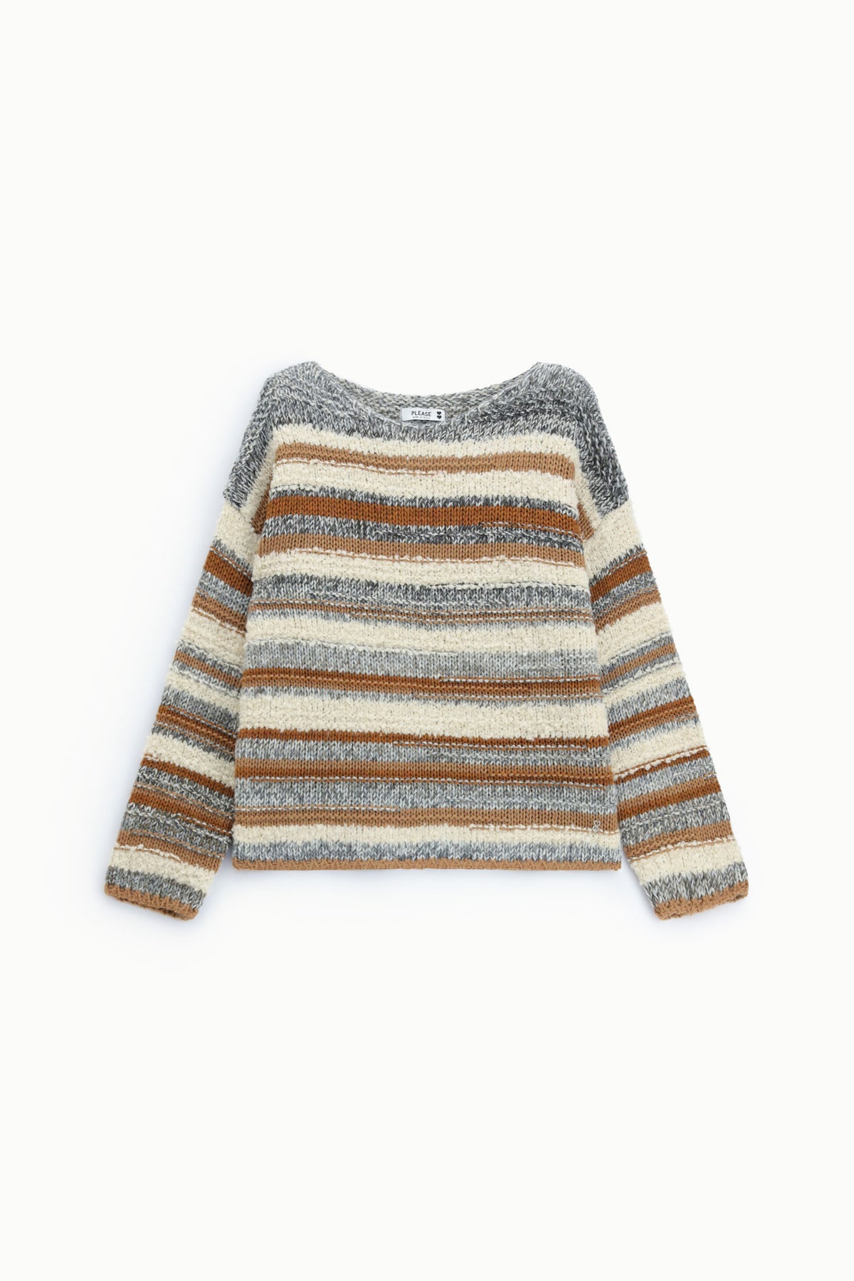 Maglione pullover a righe con maniche lunghe Please - Multicolor