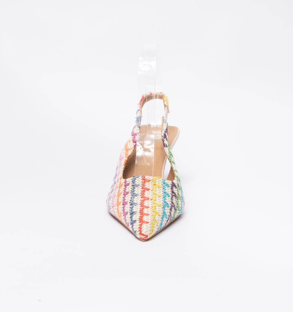 Slingback in tessuto con cinturino elastico - multicolor