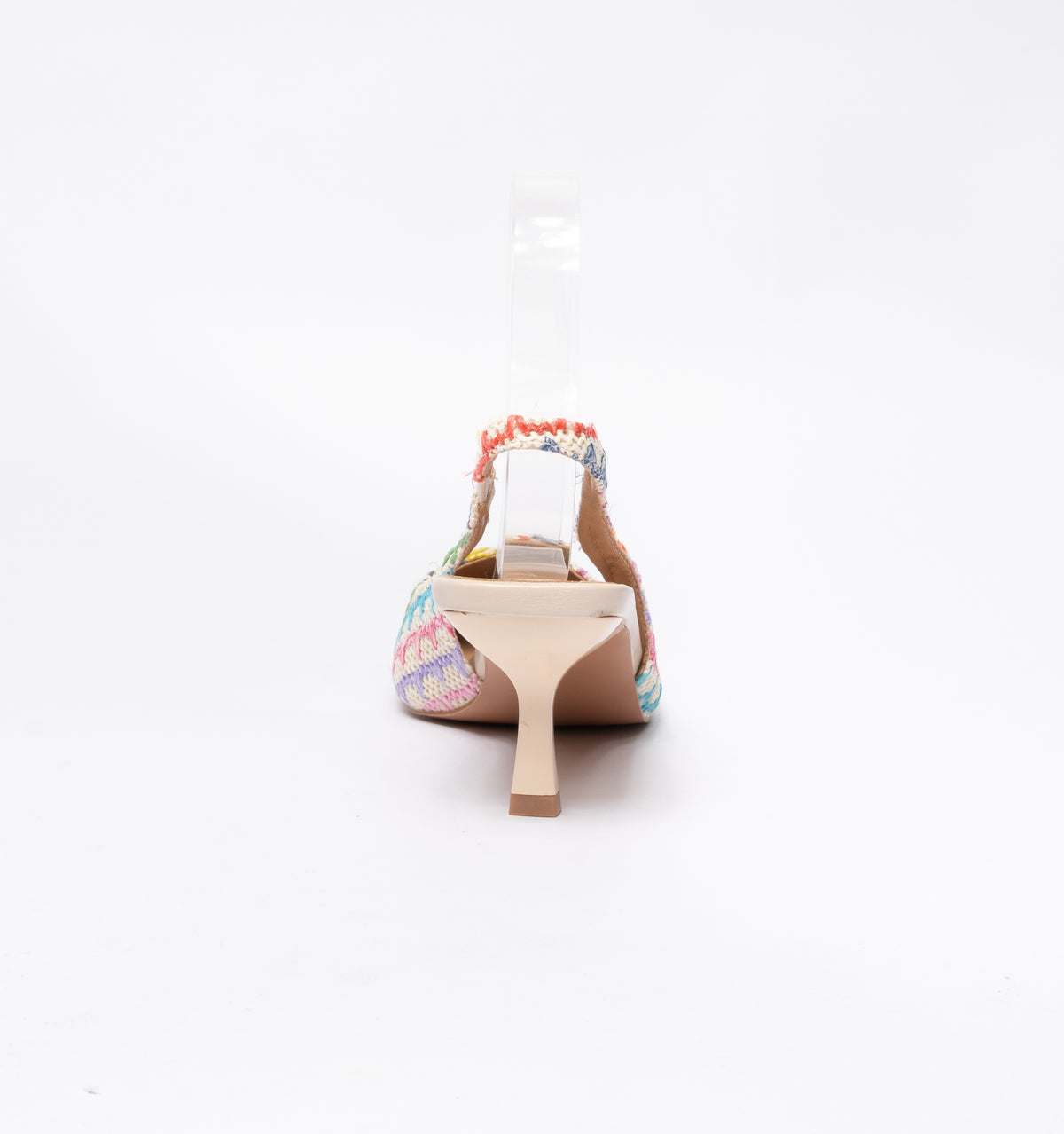 Slingback in tessuto con cinturino elastico - multicolor