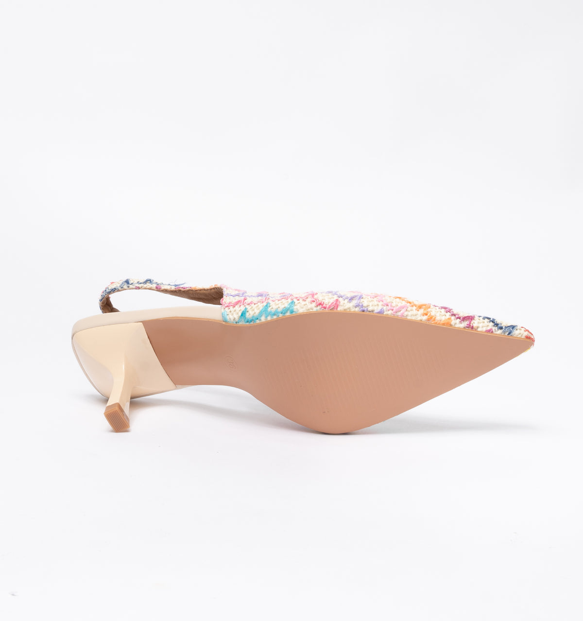 Slingback in tessuto con cinturino elastico - multicolor