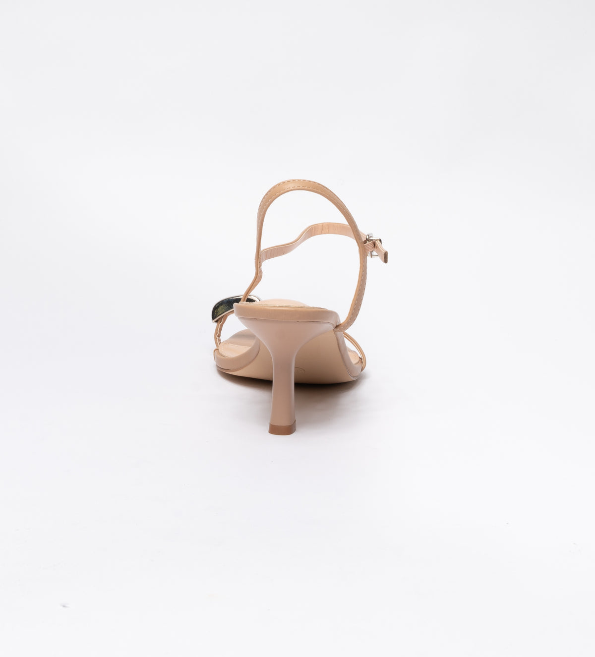 Sandalo in ecopelle con cinturino alla caviglia-Beige
