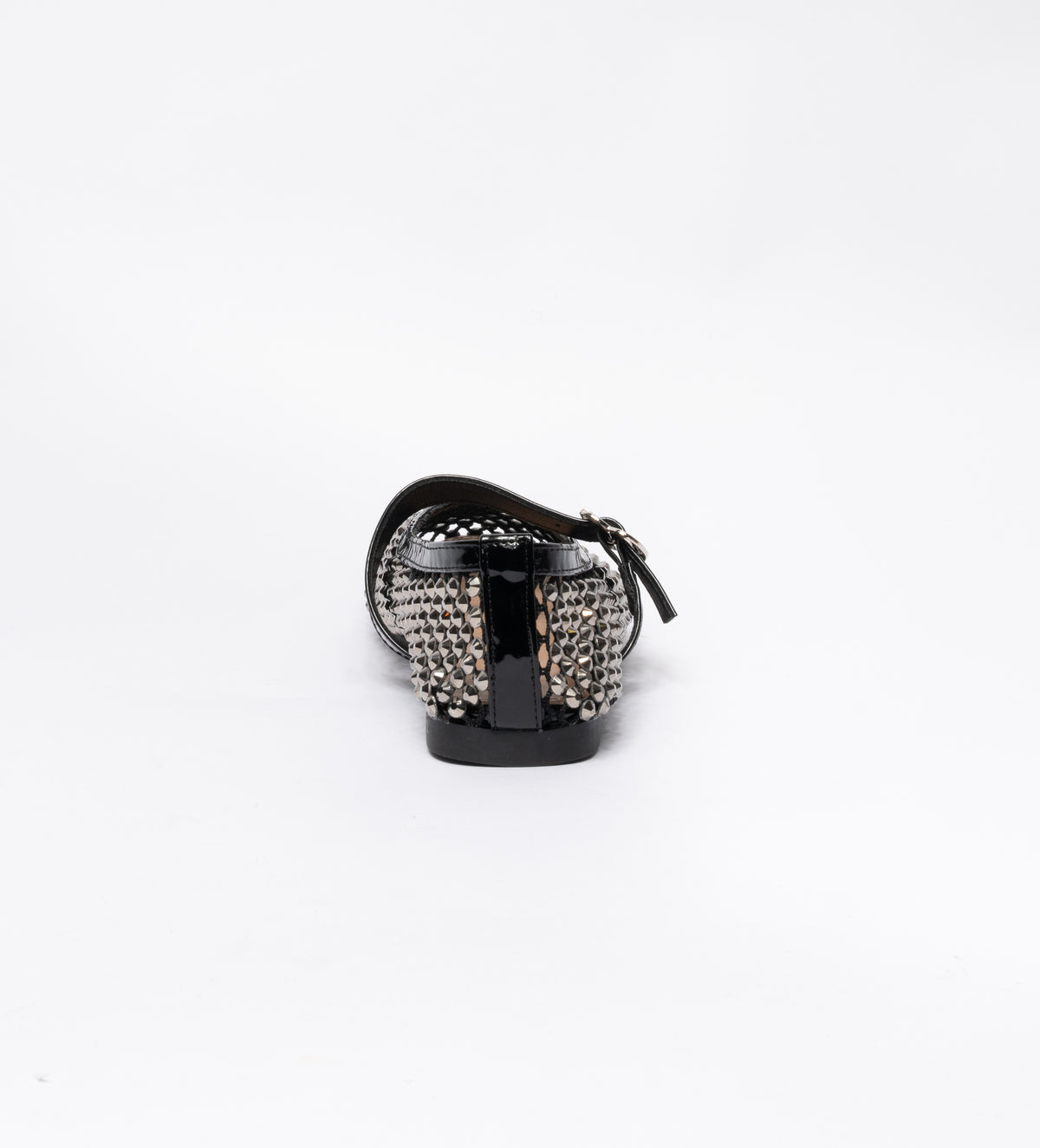 Ballerine a rete con Strass Argento -Nero