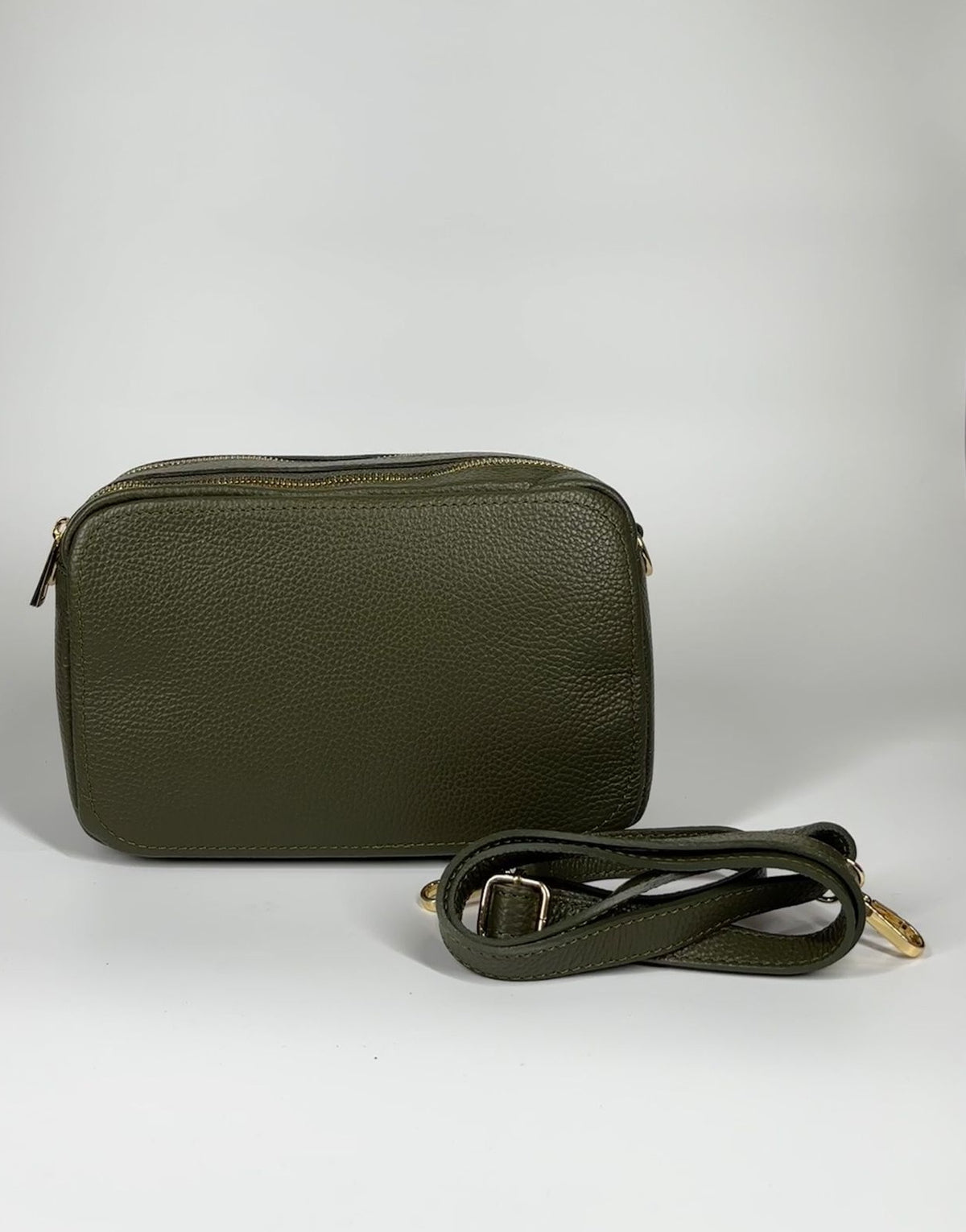 Borsa in vera pelle con doppia scomparto - Verde