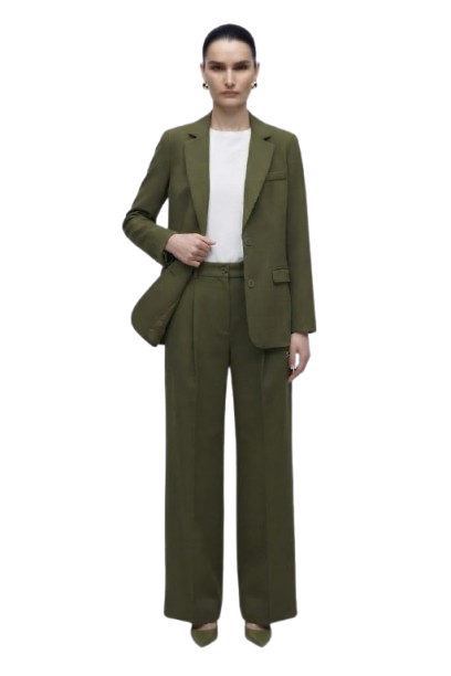 Pantalone Sartoriale Please  a Gamba Larga - Verde Oliva