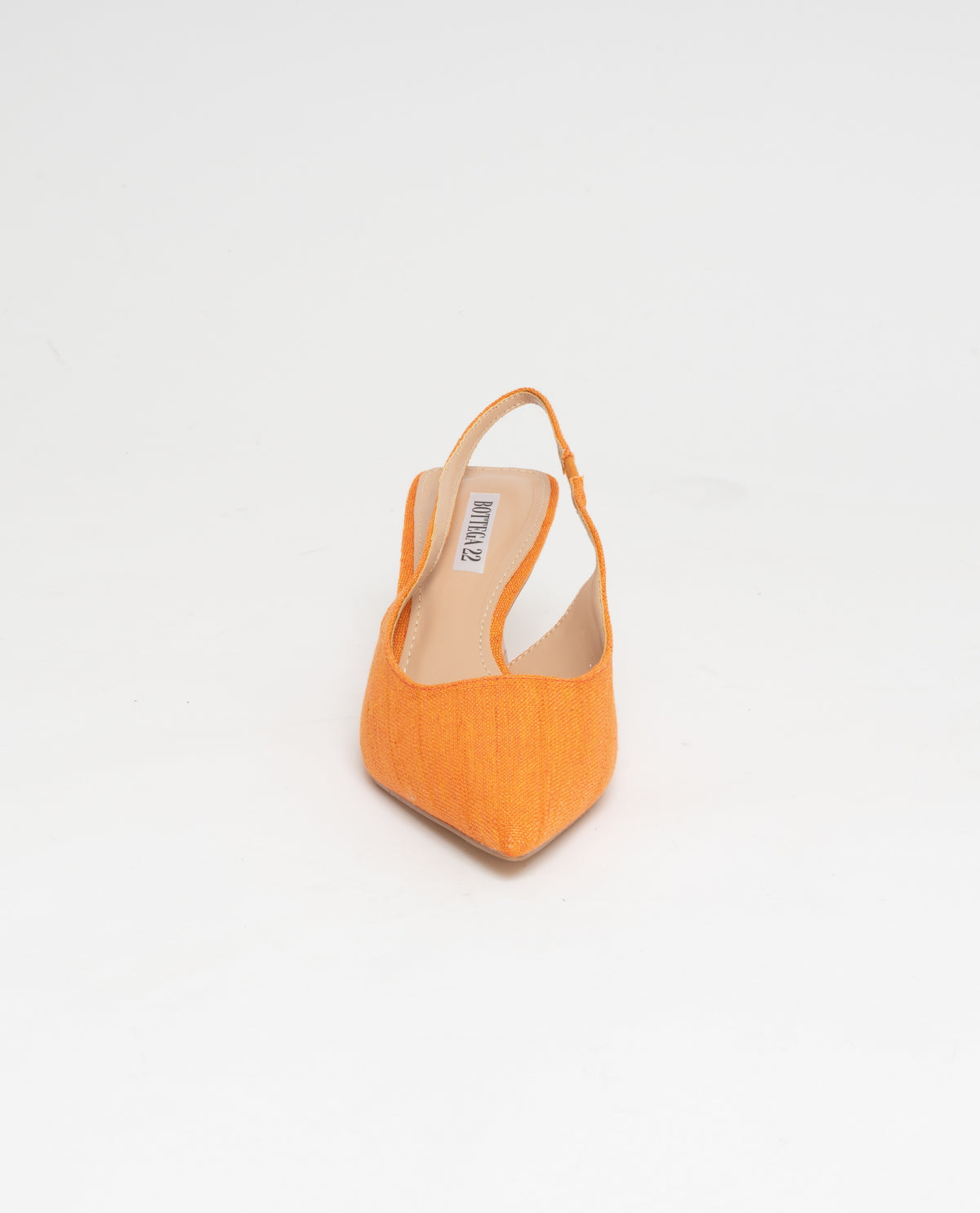 Scarpe a punta slingback in tessuto tacco comodo da 6 cm - arancio