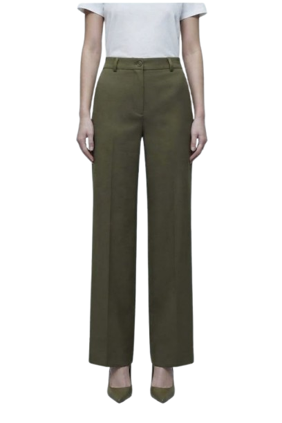 Pantalone Sartoriale Please  a Gamba Larga - Verde Oliva