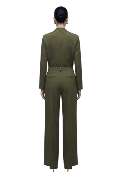 Pantalone Sartoriale Please  a Gamba Larga - Verde Oliva