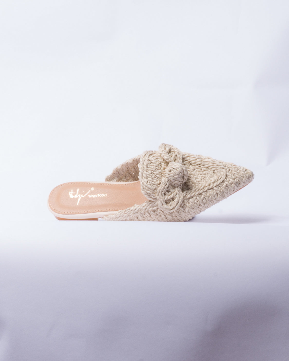 Mule Intrecciata con Fiocco - Beige