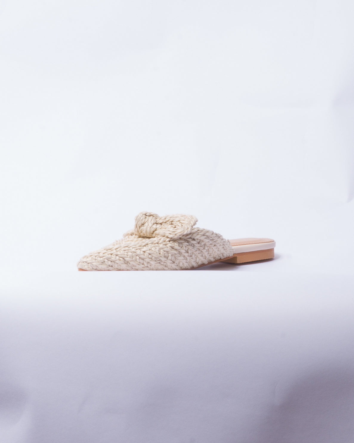 Mule Intrecciata con Fiocco - Beige