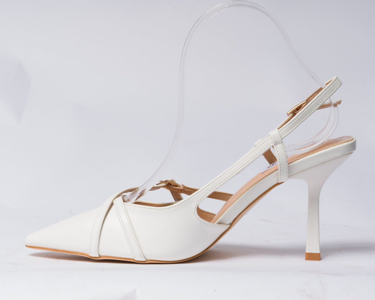 Decolettè slingback in ecopelle - Bianco