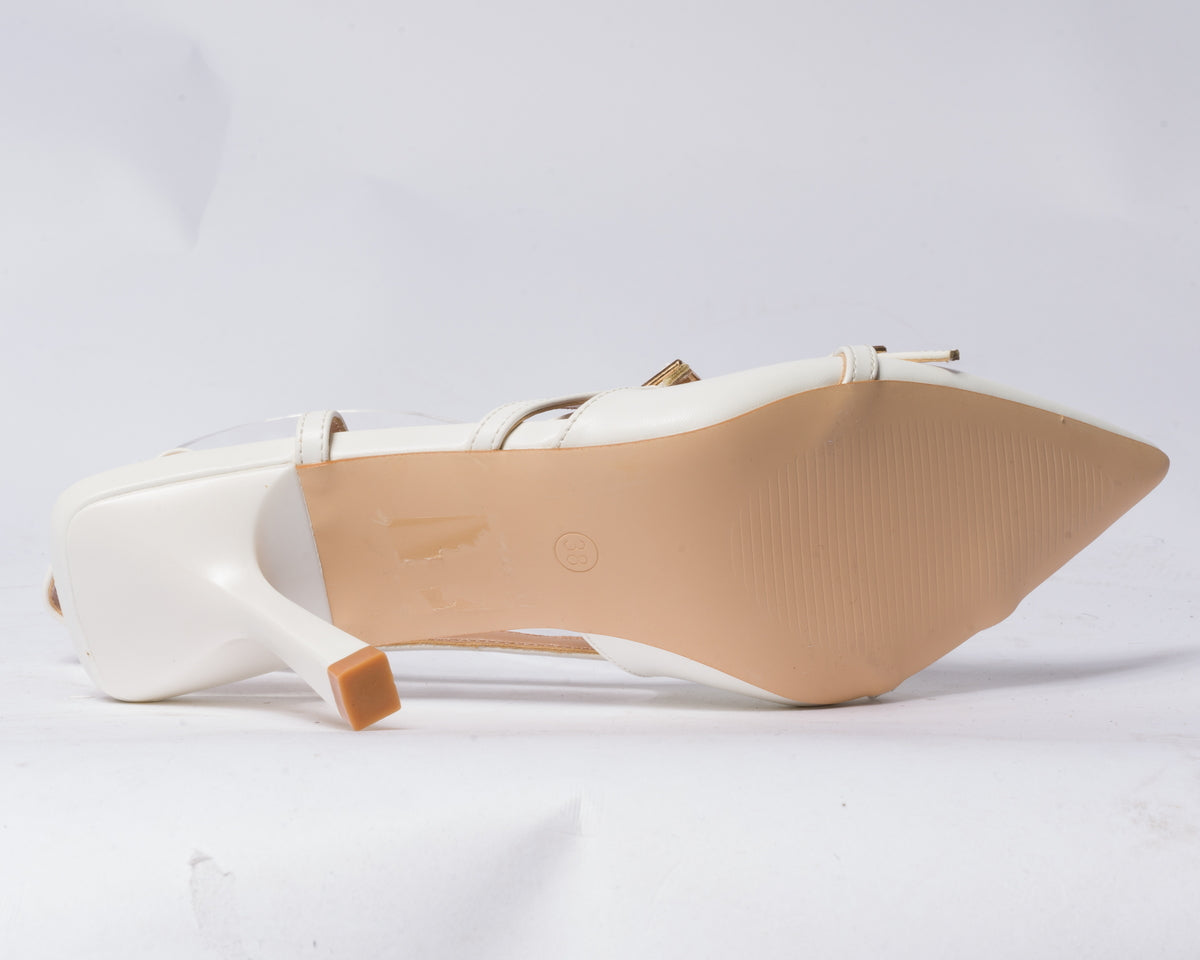 Decolettè slingback in ecopelle - Bianco