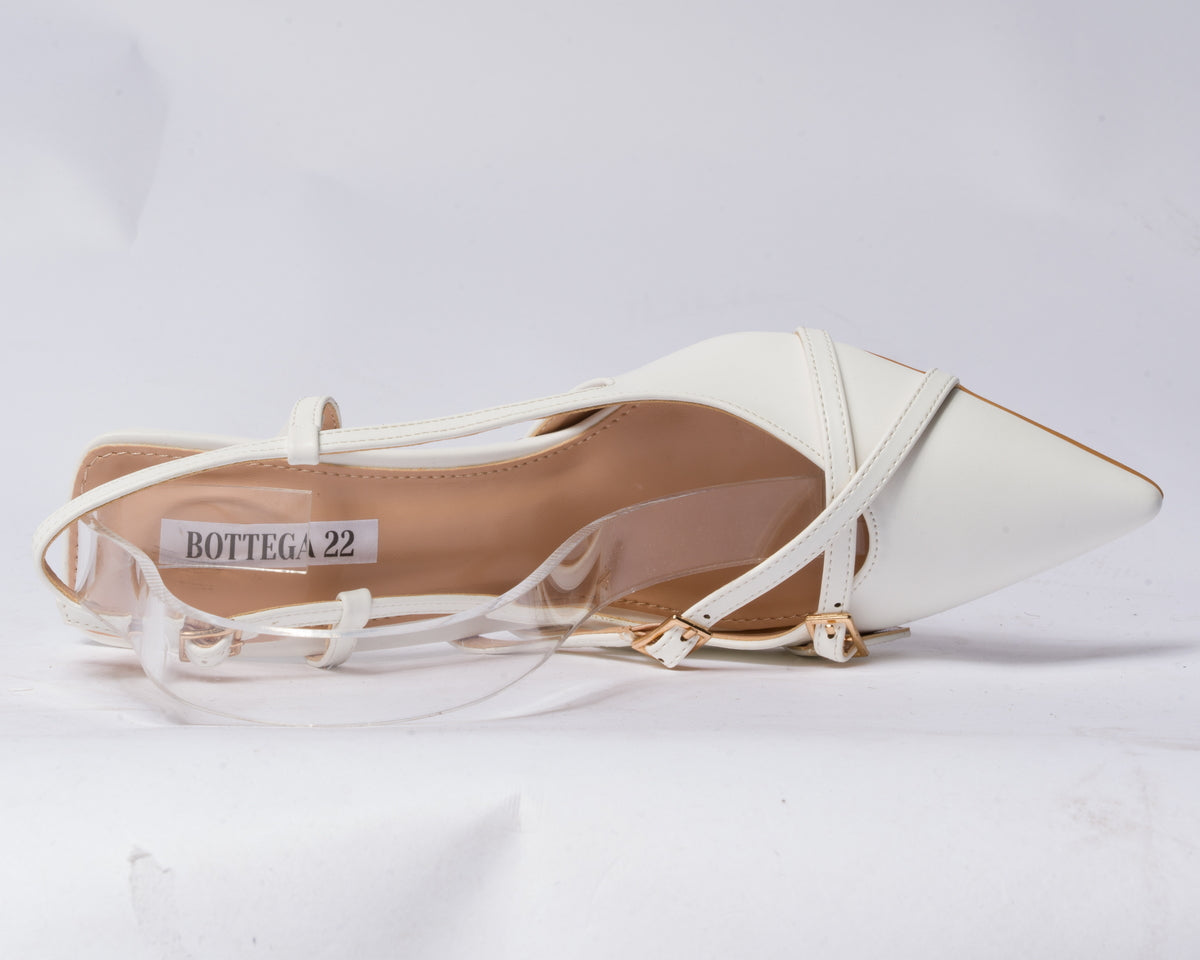 Decolettè slingback in ecopelle - Bianco