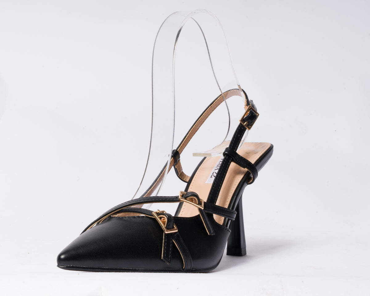 Decolettè slingback in ecopelle - Nero
