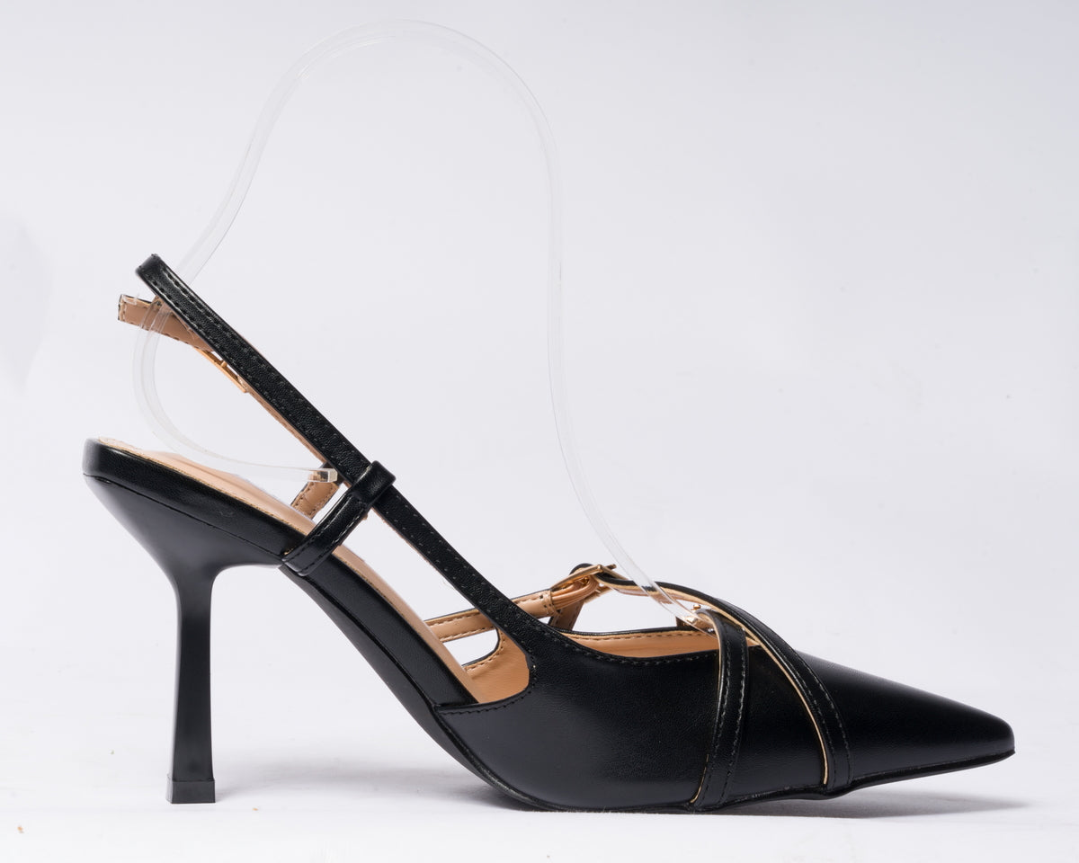 Decolettè slingback in ecopelle - Nero