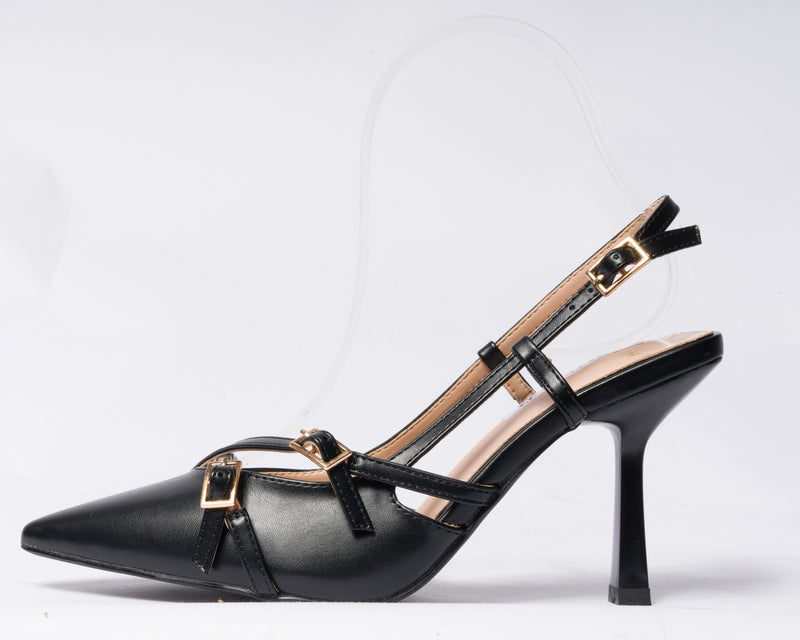 Decolettè slingback in ecopelle - Nero