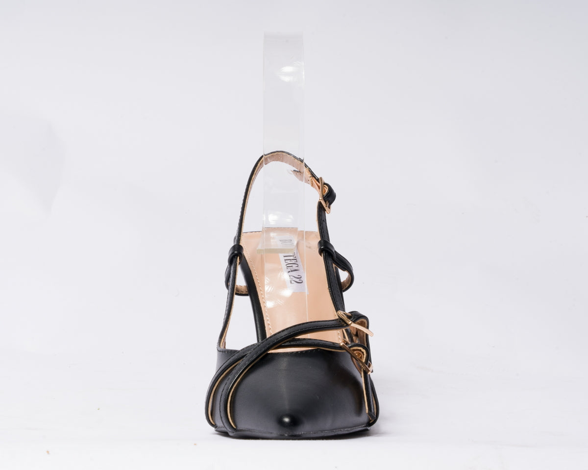 Decolettè slingback in ecopelle - Nero