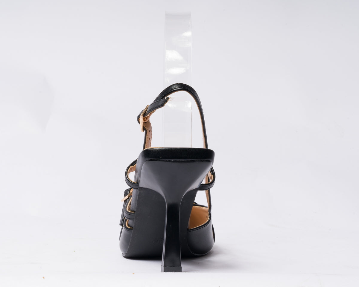 Decolettè slingback in ecopelle - Nero