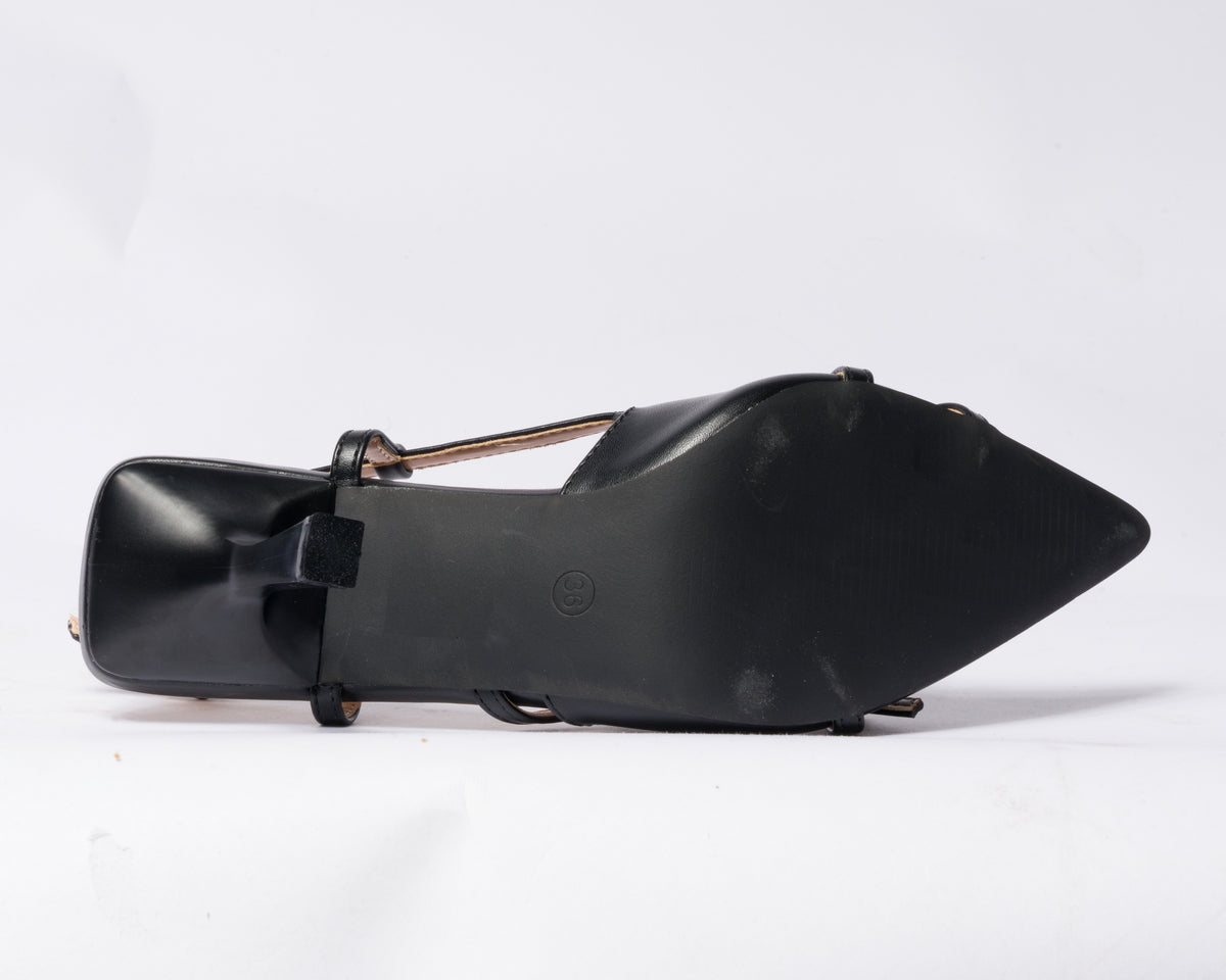 Decolettè slingback in ecopelle - Nero