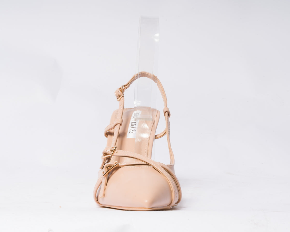 Decolettè slingback in ecopelle - Nude