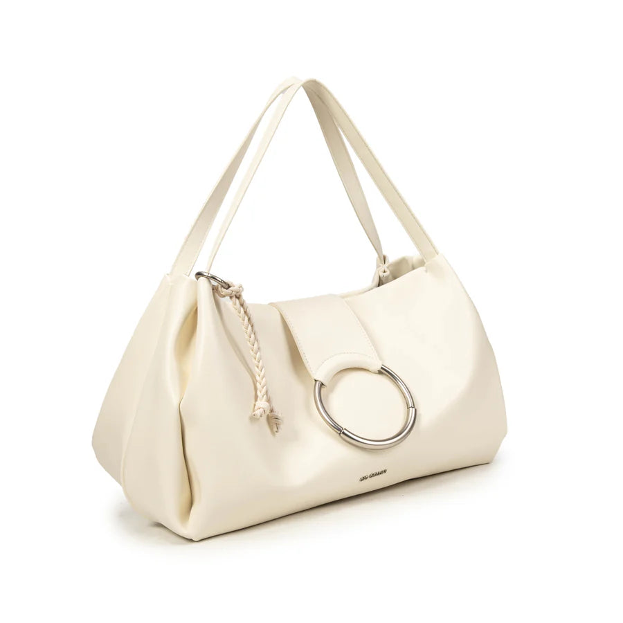 Borsa a spalla con anello Giò Cellini-Bianco