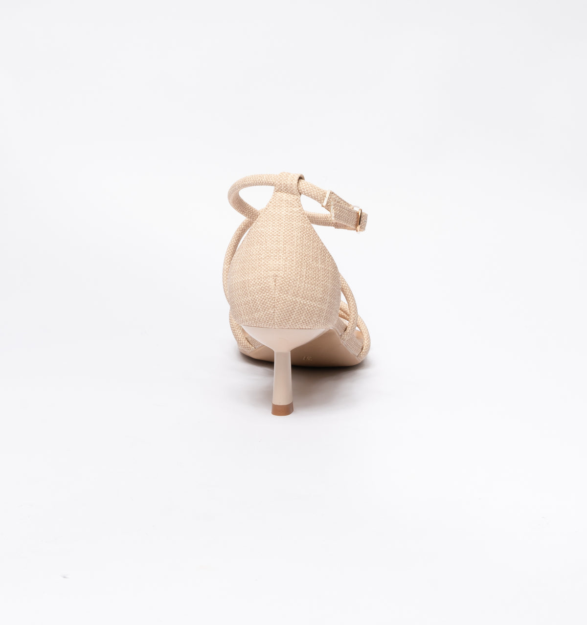 Sandali con fascette intrecciate in ecopelle-Beige