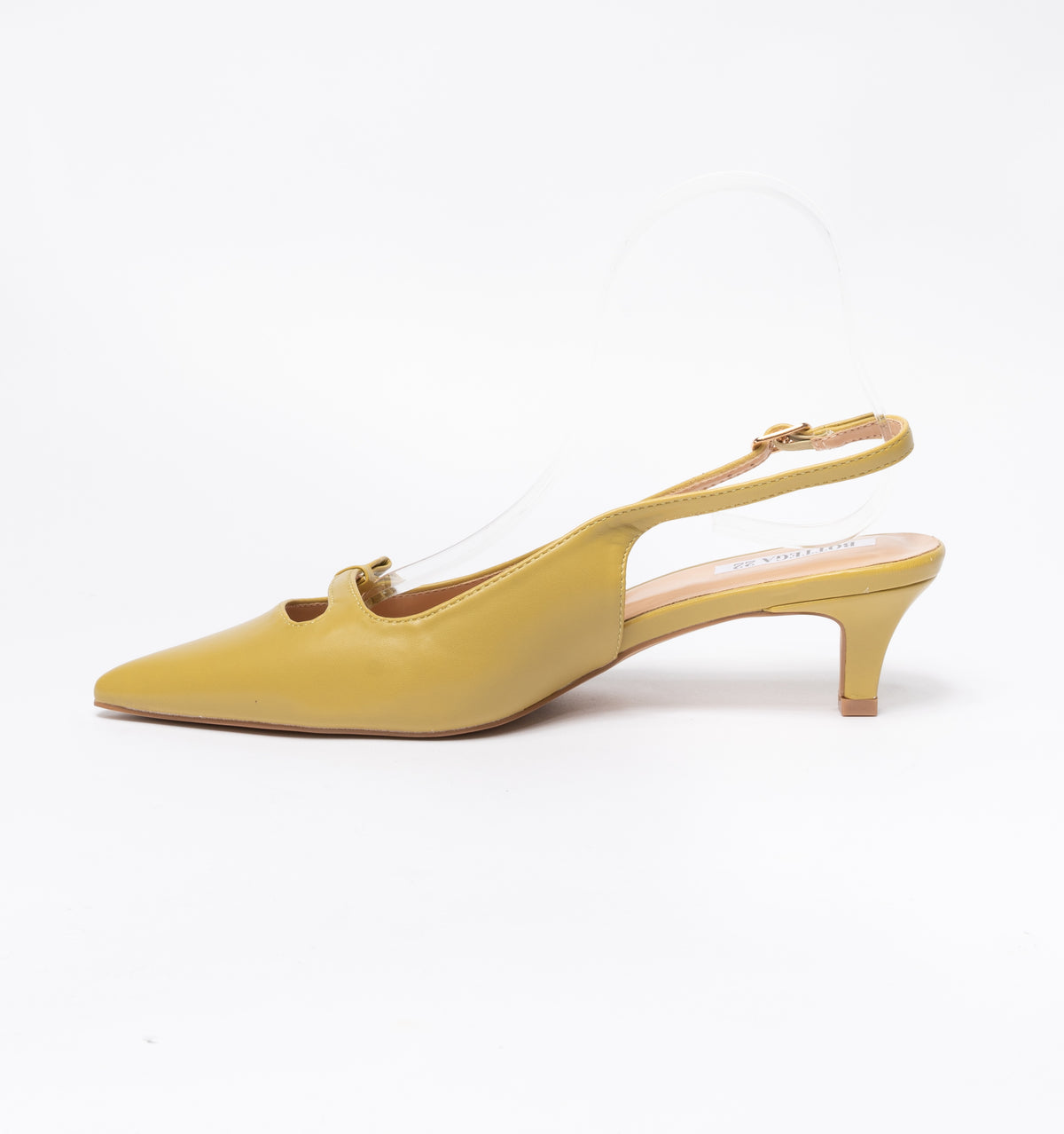 Slingback con fiocchetto laterale in punta cinturino regolabile - Senape
