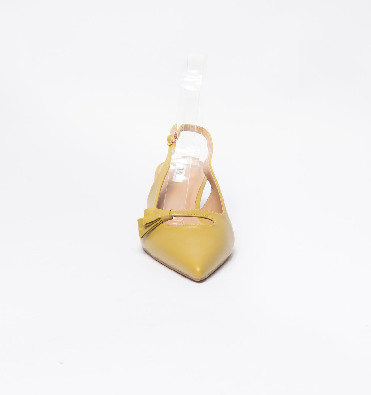 Slingback con fiocchetto laterale in punta cinturino regolabile - Senape