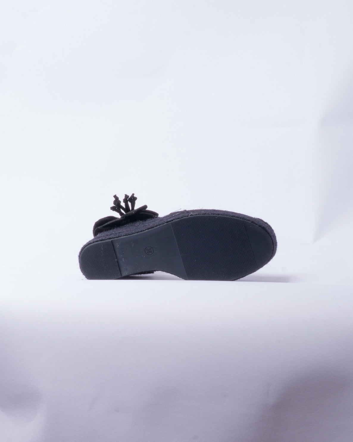 Zeppa in Camoscio con Fiore - Nero