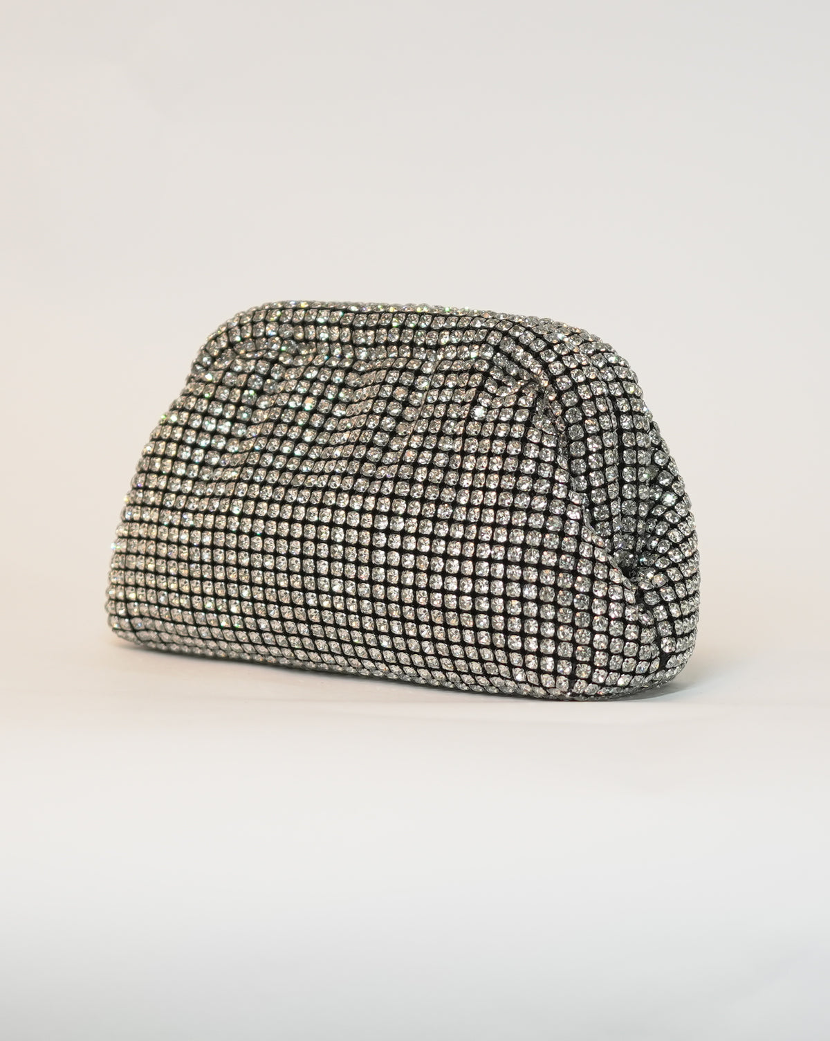 Clutch Elegante con Strass Cristallo - Nero/Silver