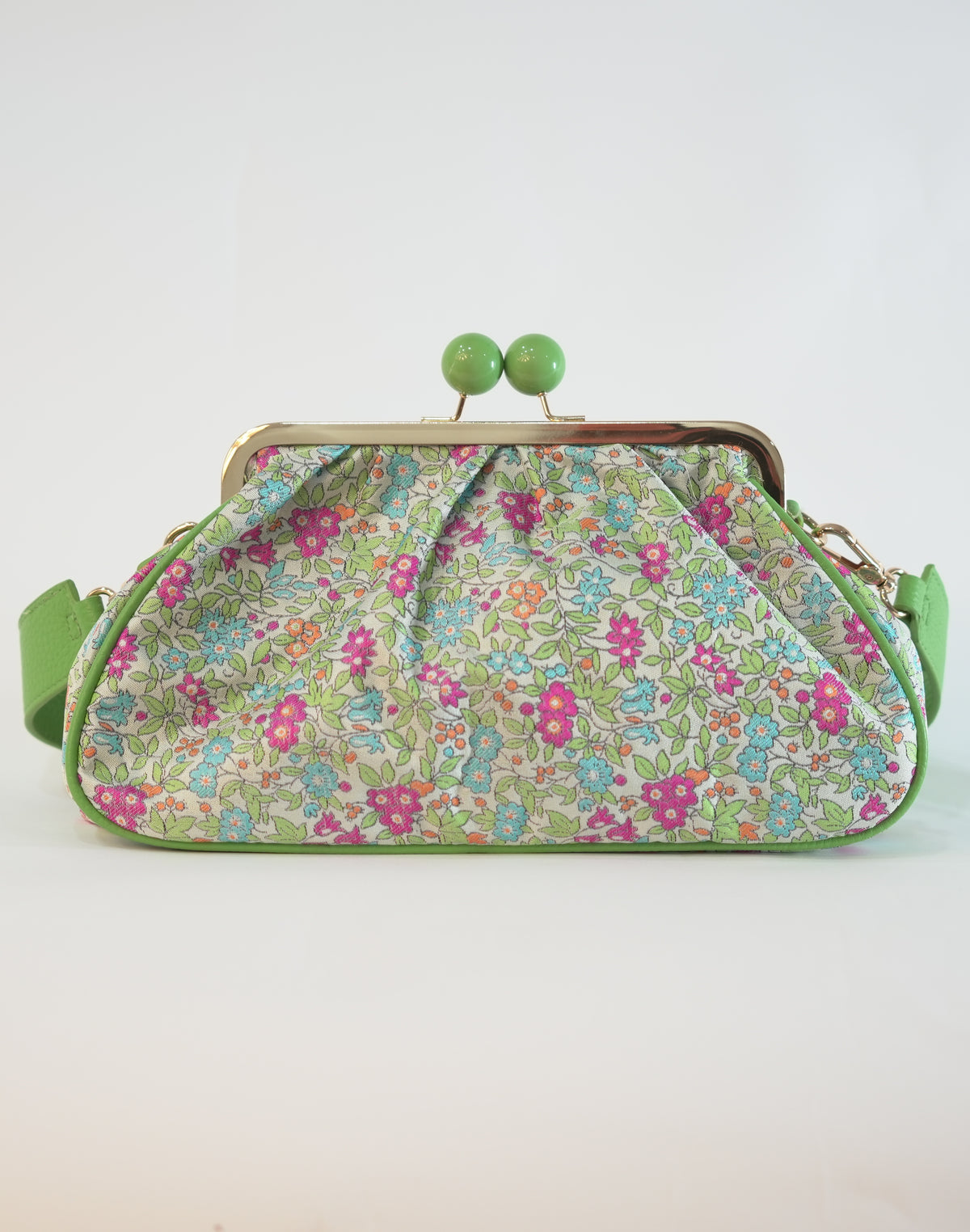 Borsetta vintage con stampa floreale - Verde