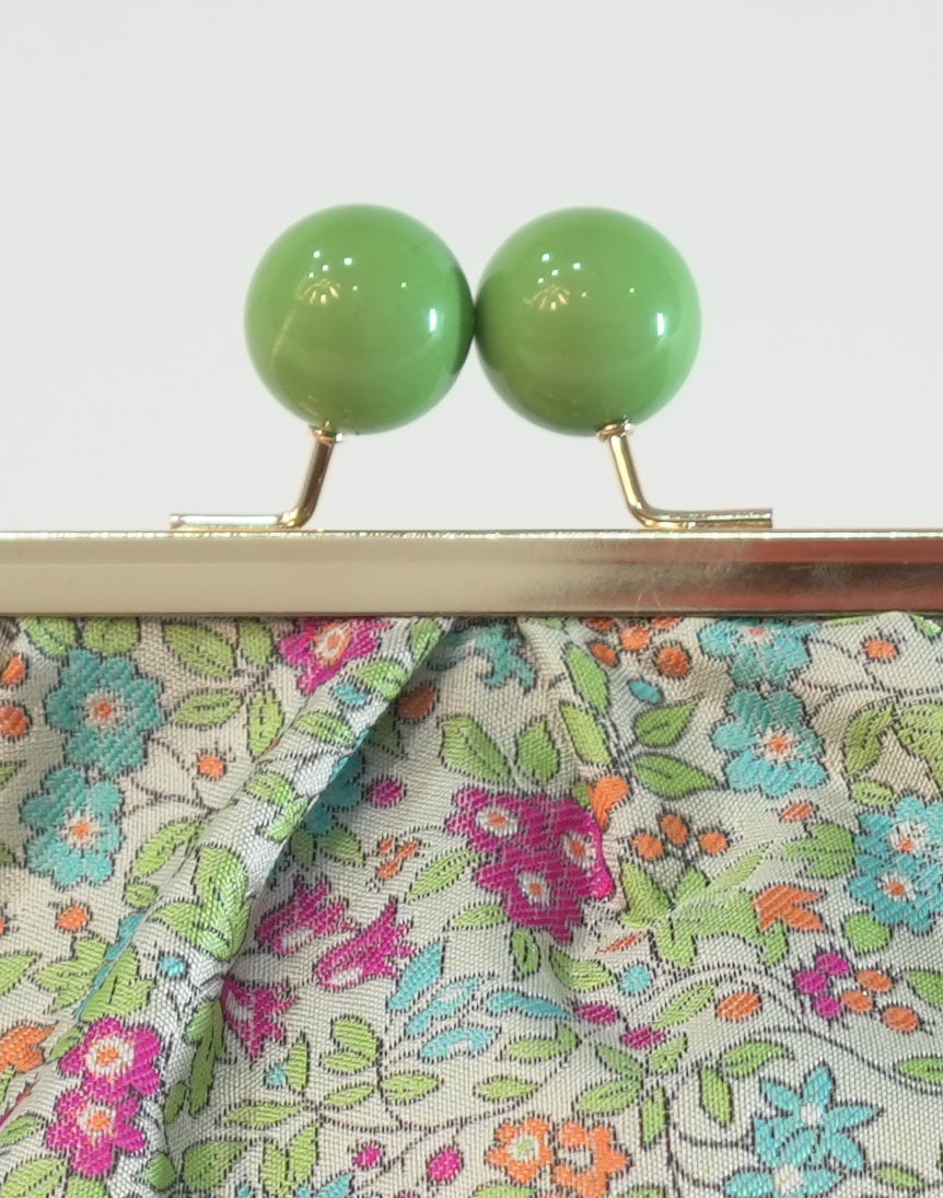 Borsetta vintage con stampa floreale - Verde
