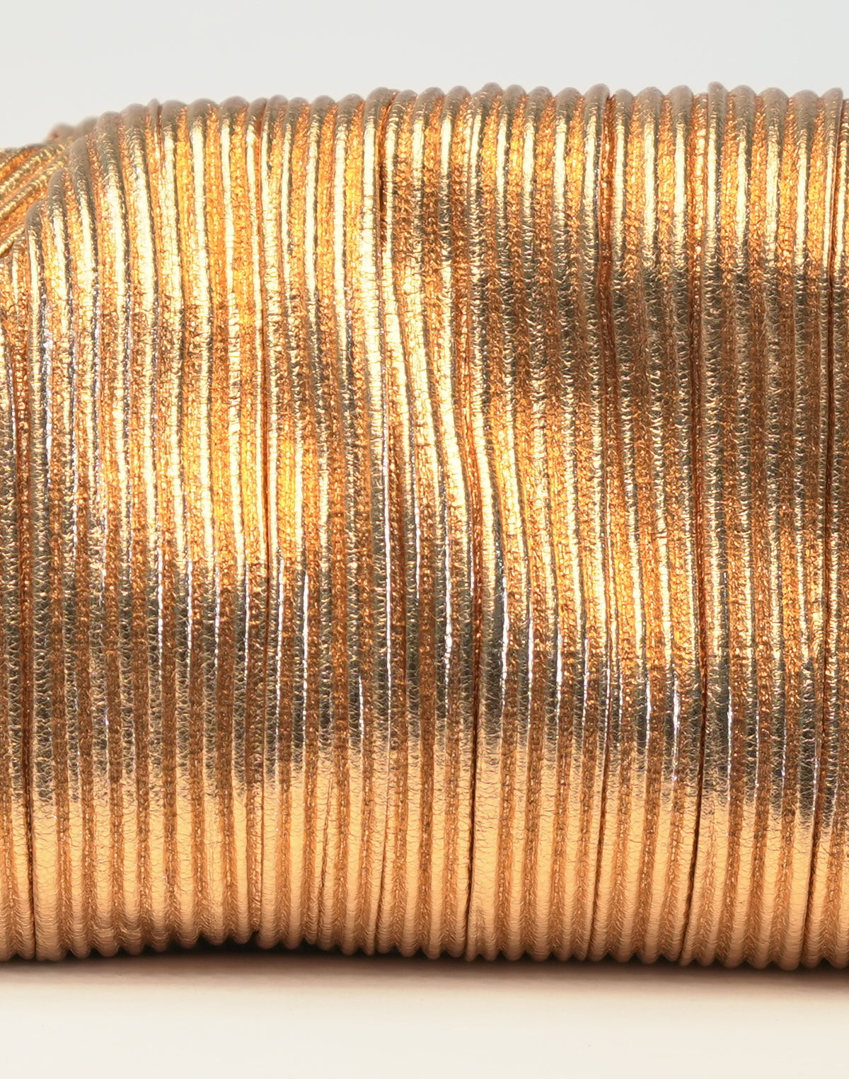 Pochette Clutch Pieghettata Effetto Metallizzato - Oro Rosa