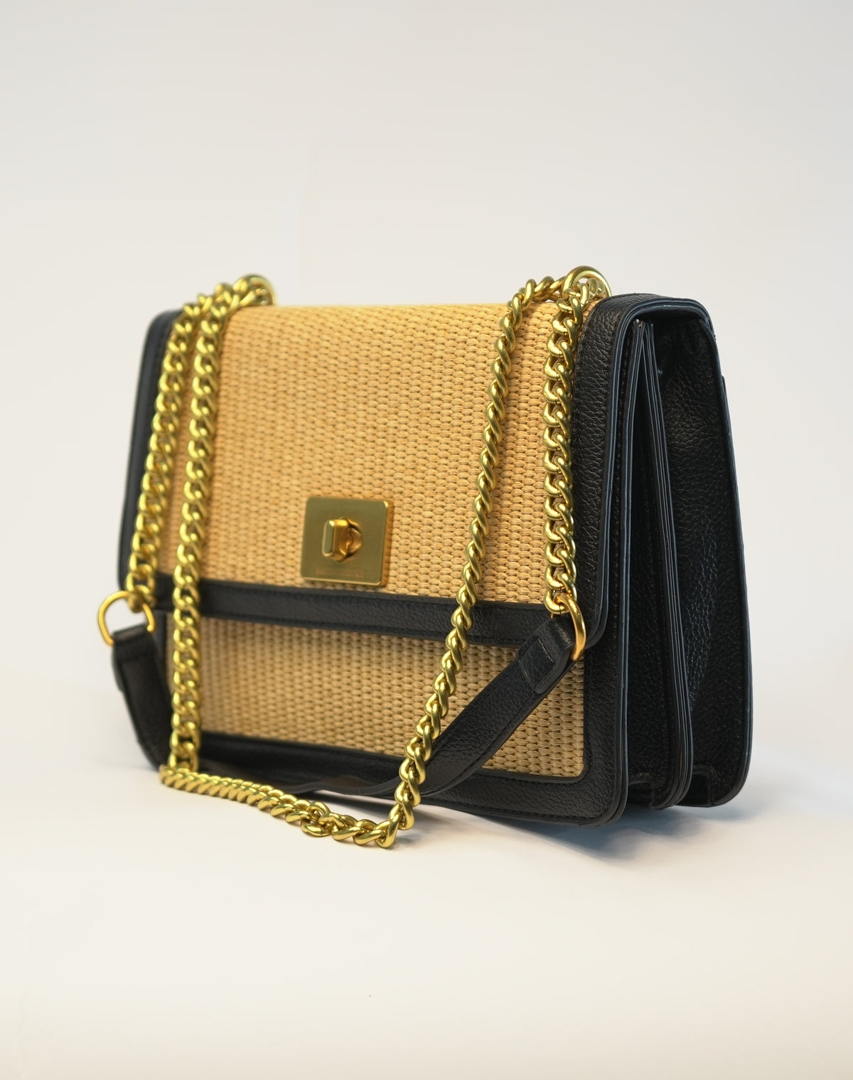 Borsa a Tracolla in Paglia  - Nera