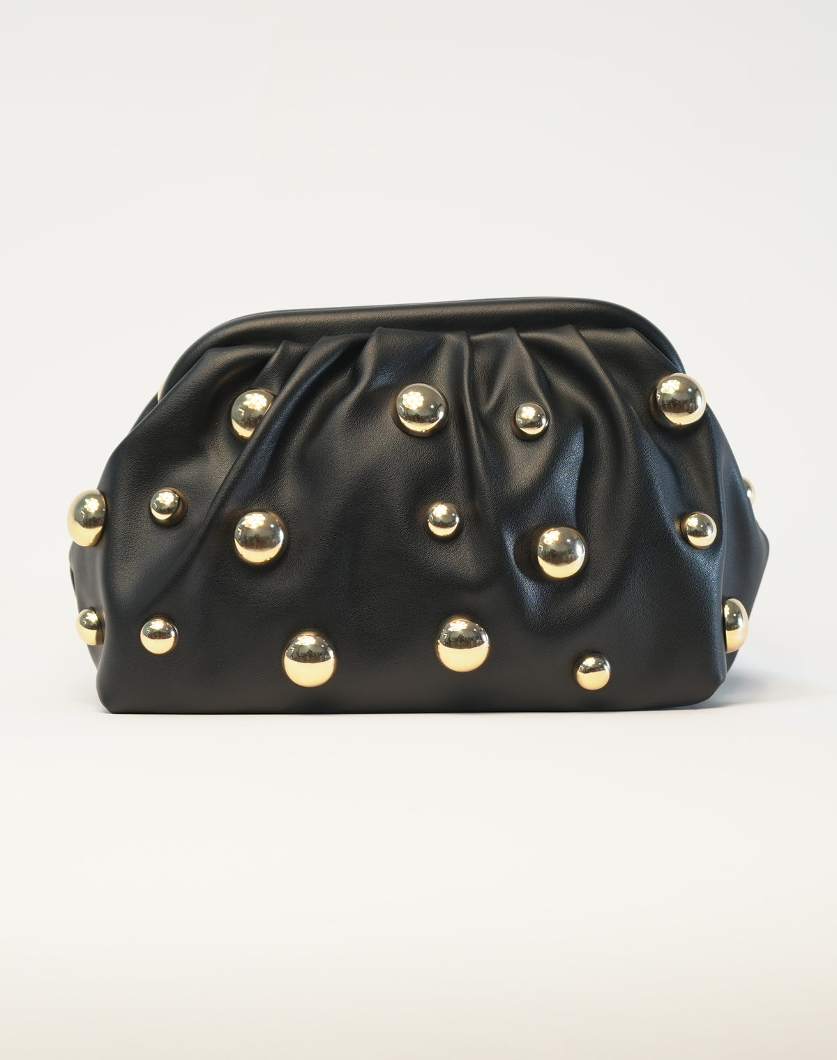 Clutch con Borchie Dorate - Nera