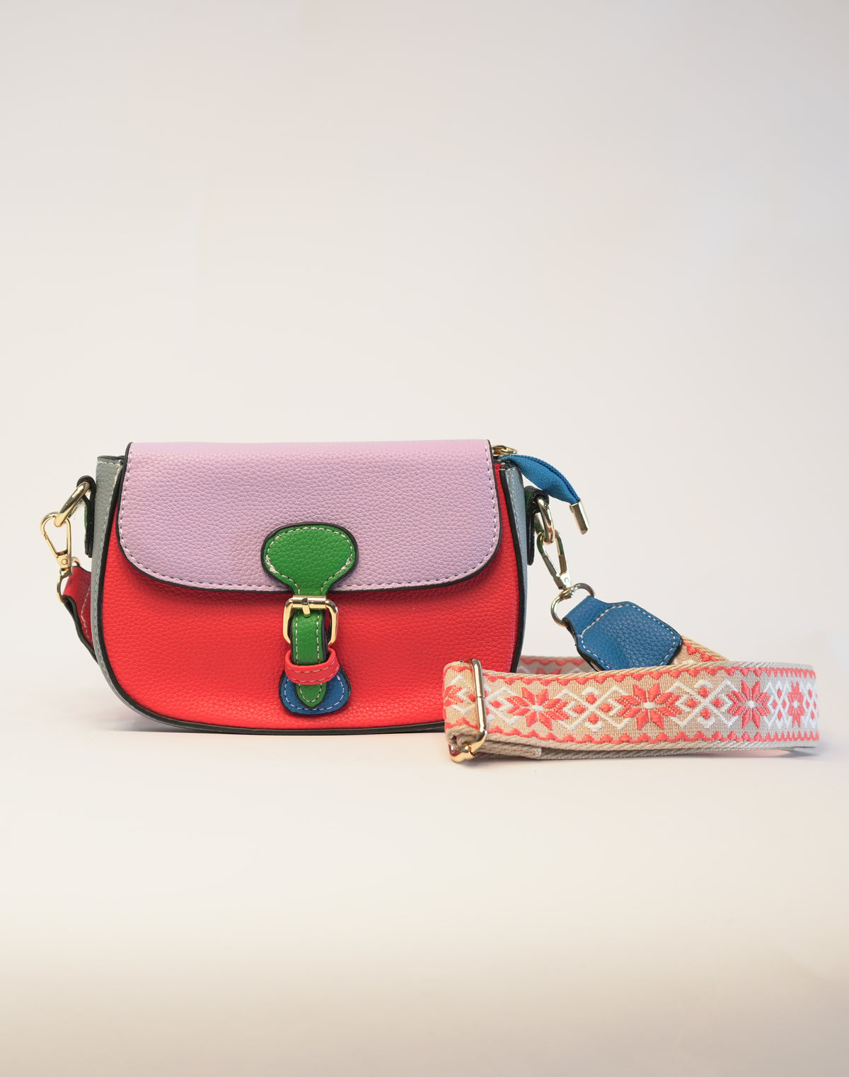 Borsa a Tracolla Multicolor - Rossa