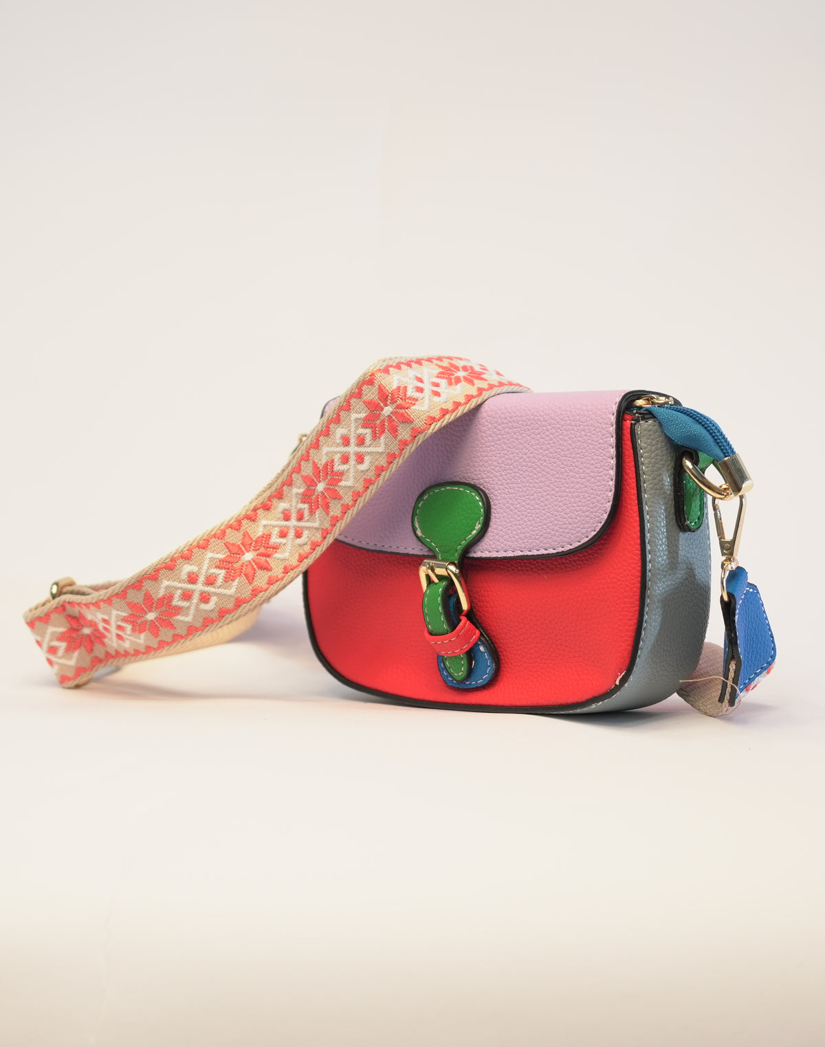 Borsa a Tracolla Multicolor - Rossa