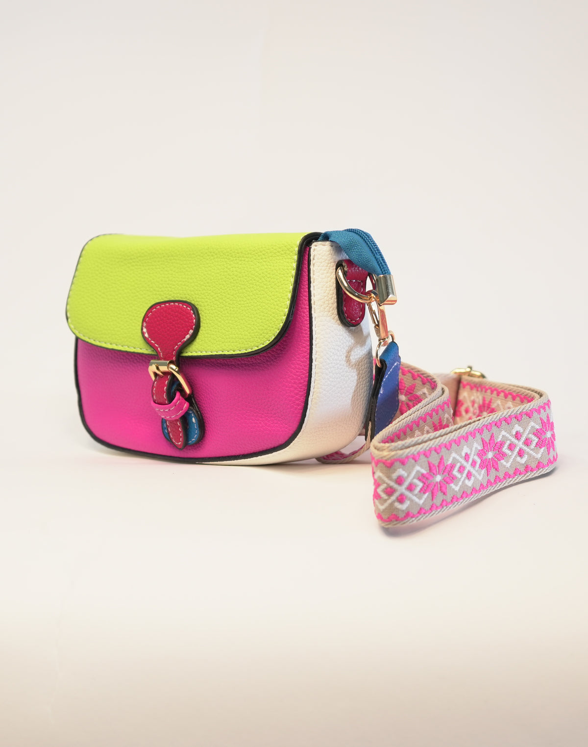 Borsa a Tracolla Multicolor - Fucsia