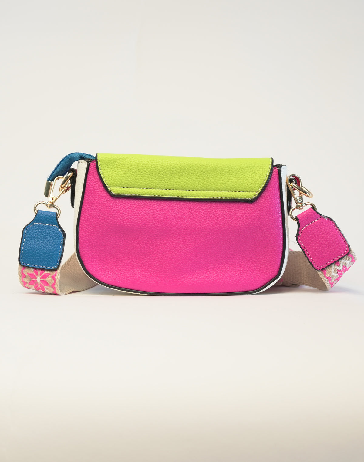 Borsa a Tracolla Multicolor - Fucsia
