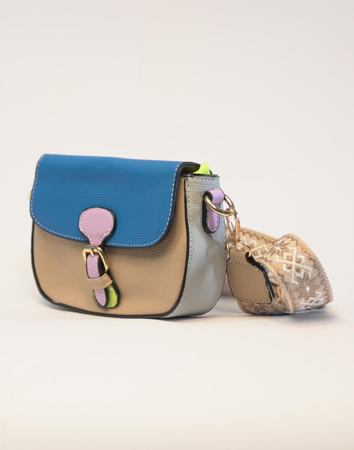 Borsa a Tracolla Multicolor - Beige