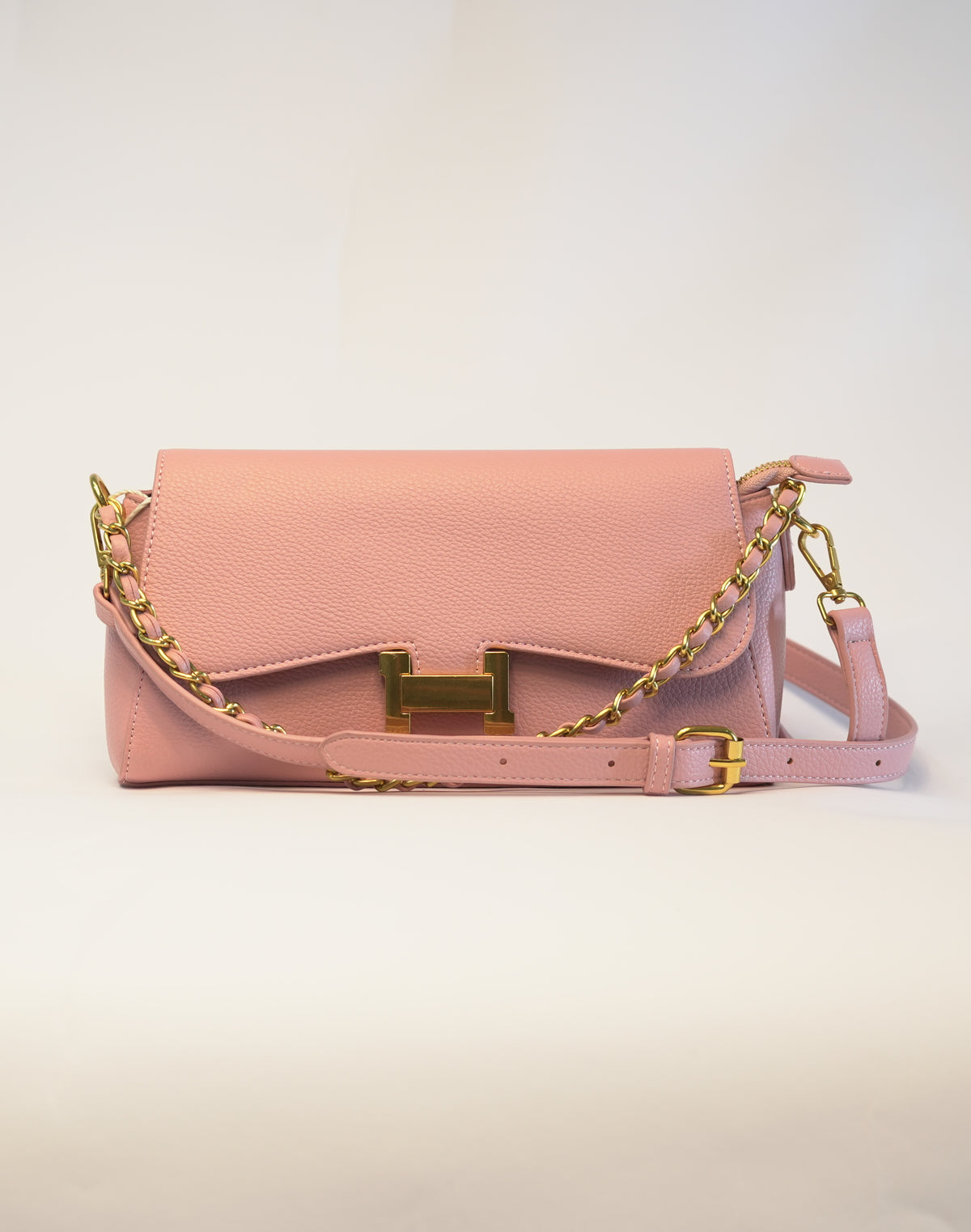 Borsa a tracolla in semilpelle - Rosa