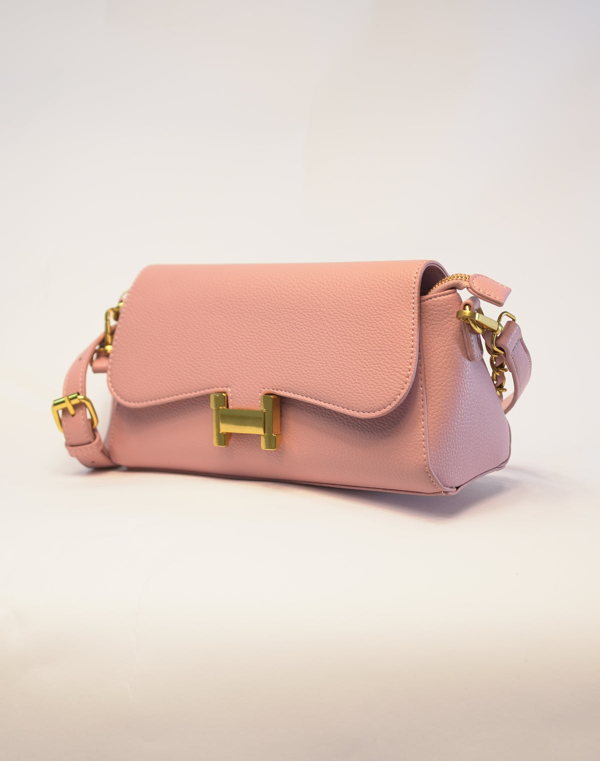 Borsa a tracolla in semilpelle - Rosa