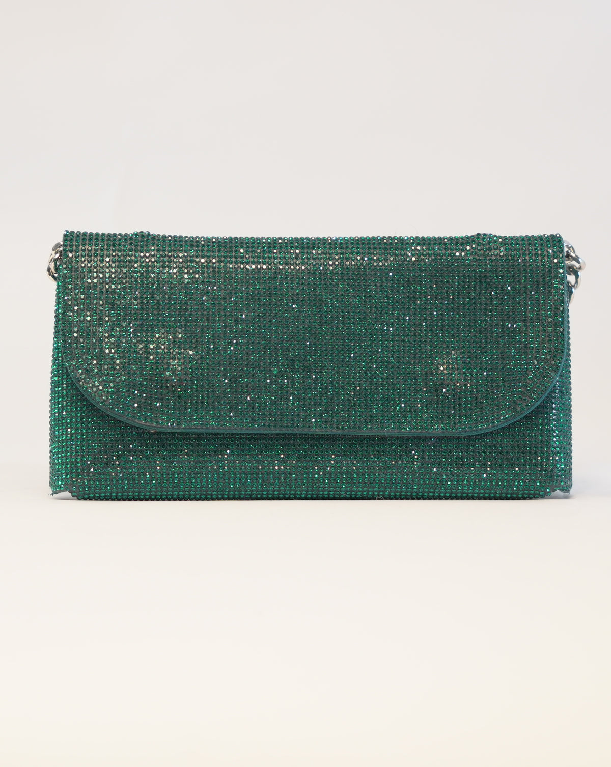 Pochette con brillantini - Verde Smeraldo