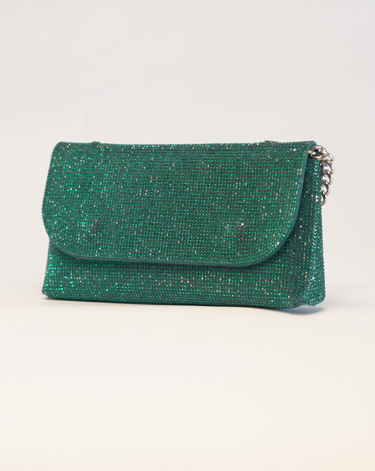 Pochette con brillantini - Verde Smeraldo