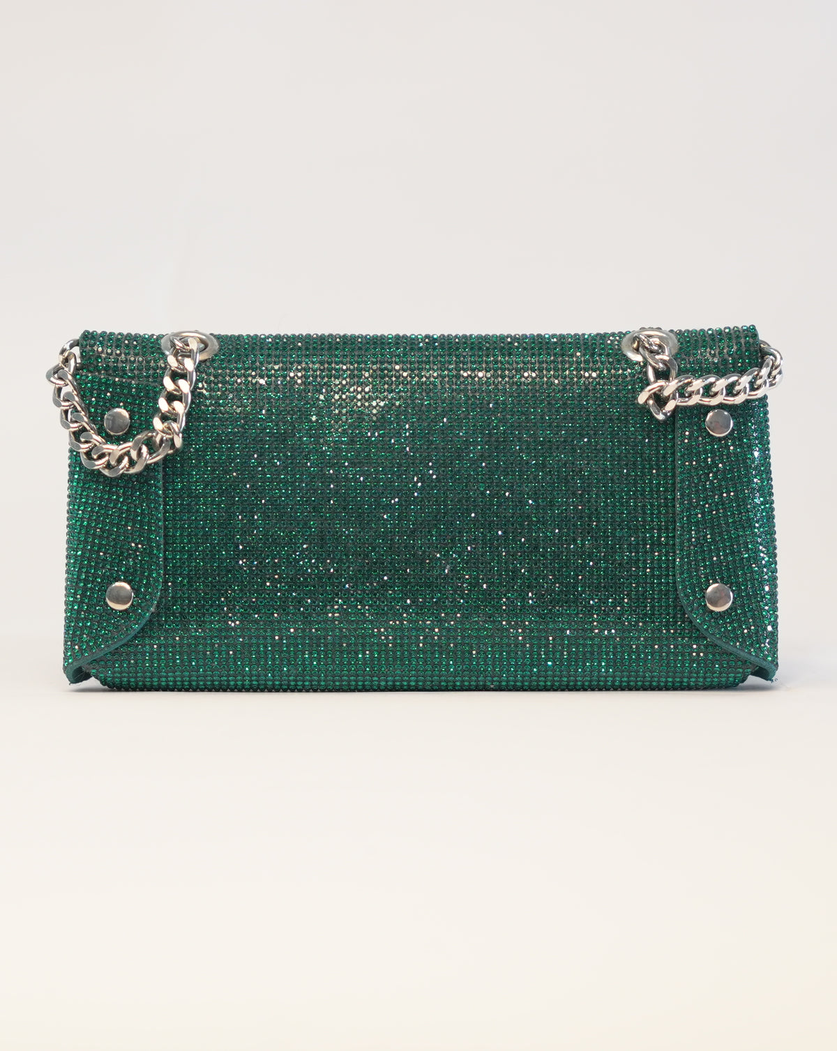 Pochette con brillantini - Verde Smeraldo