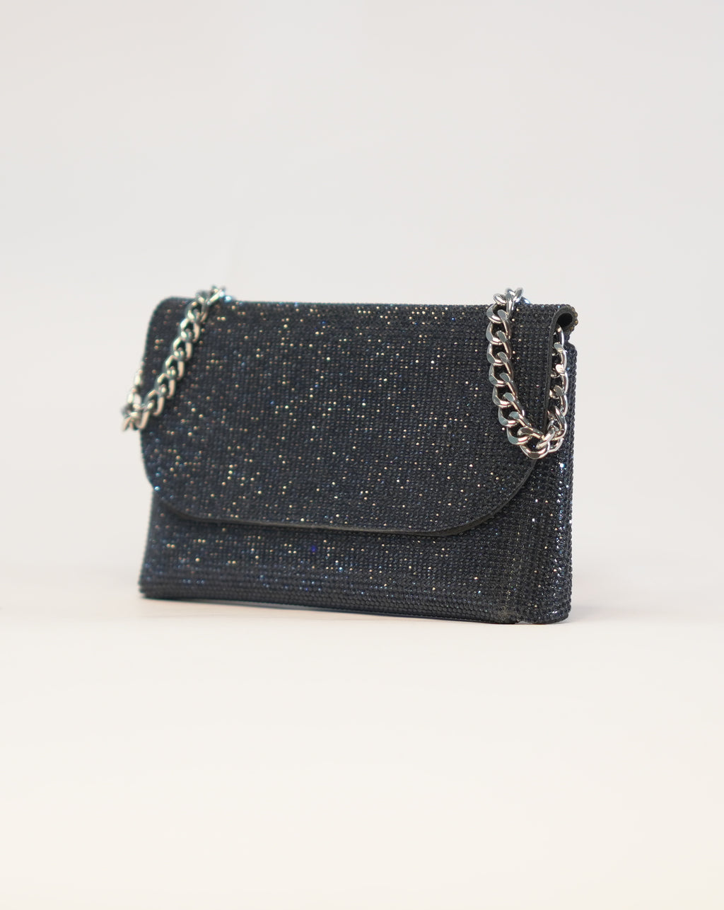 Pochette con brillantini - Nero