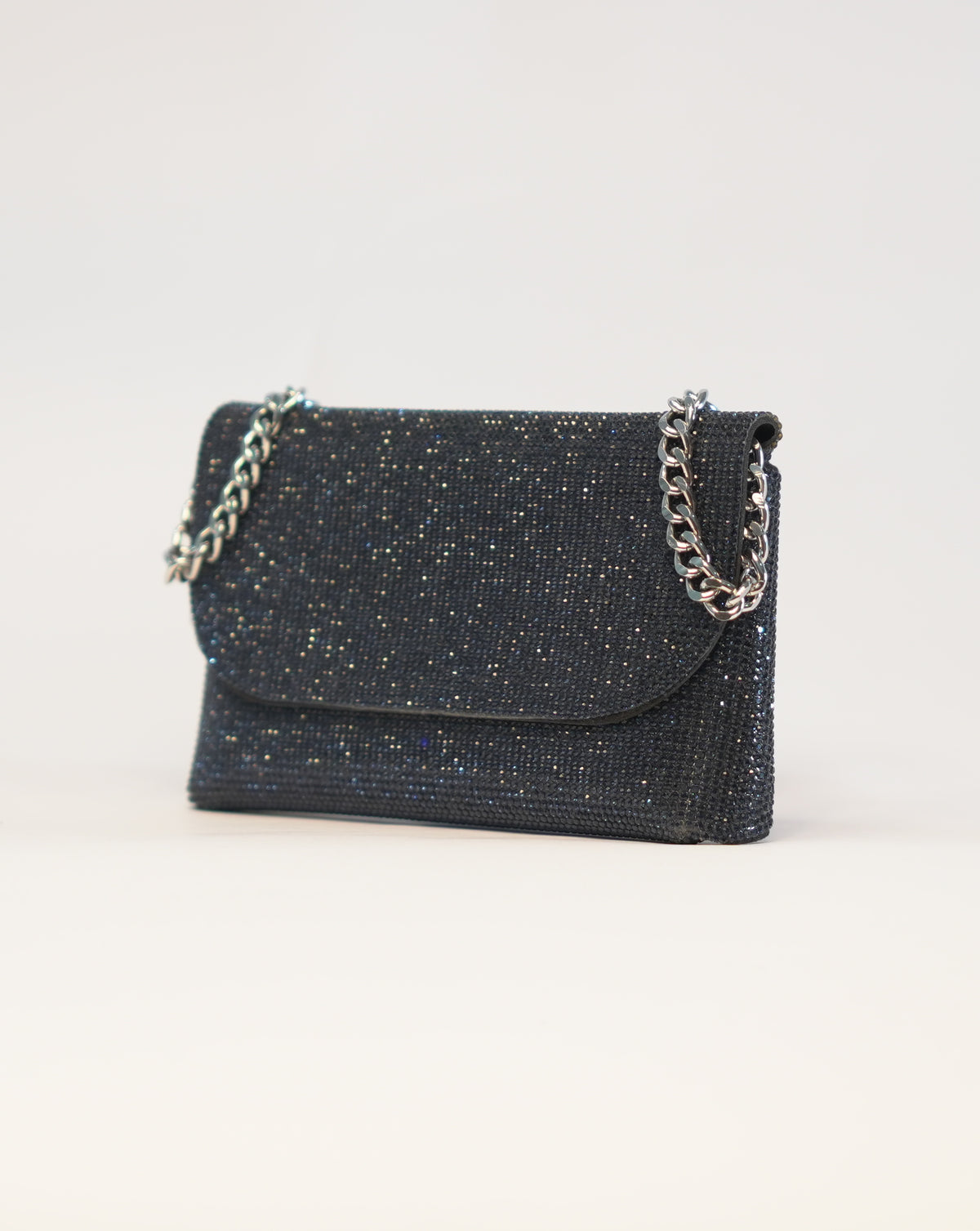 Pochette con brillantini - Nero