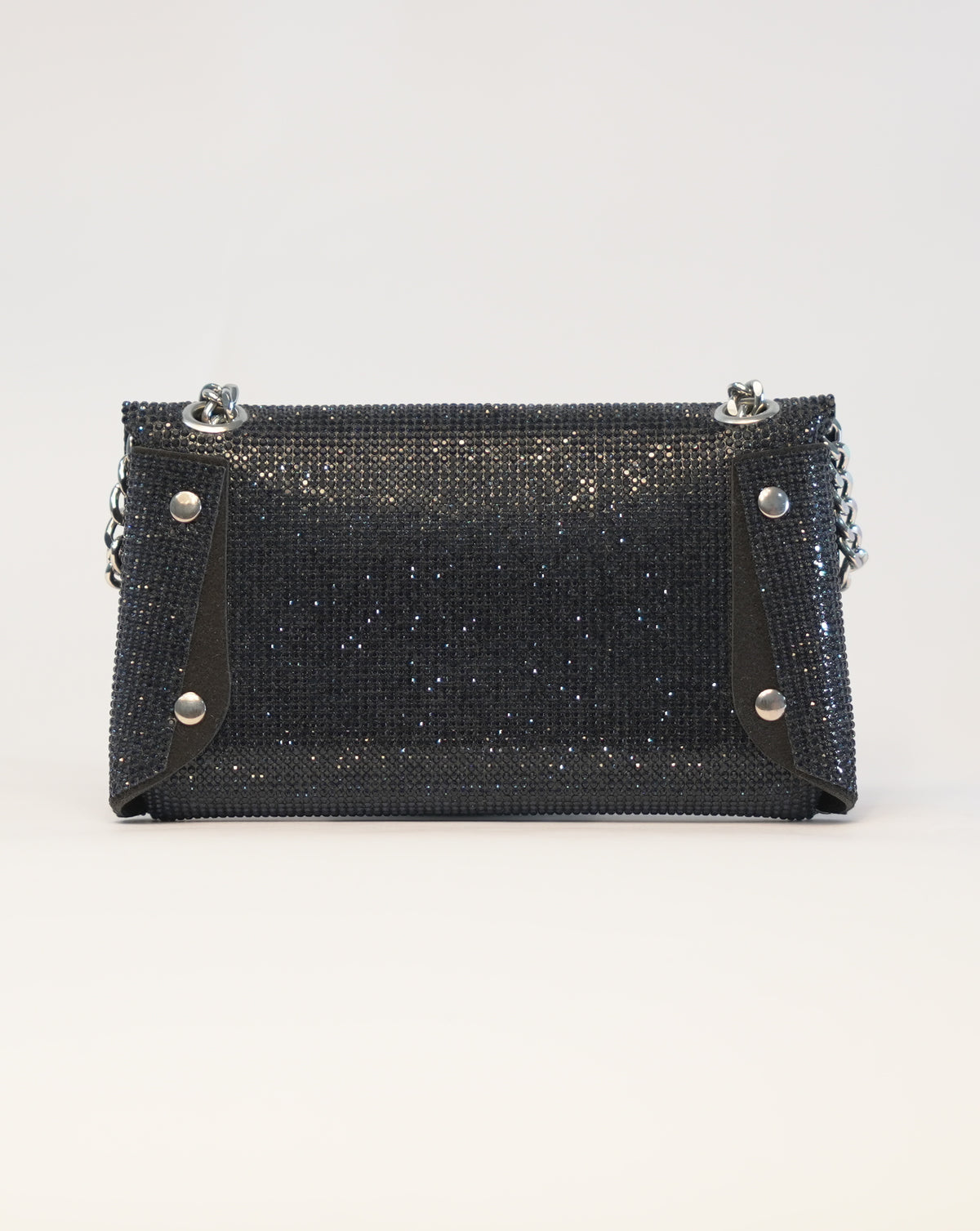 Pochette con brillantini - Nero