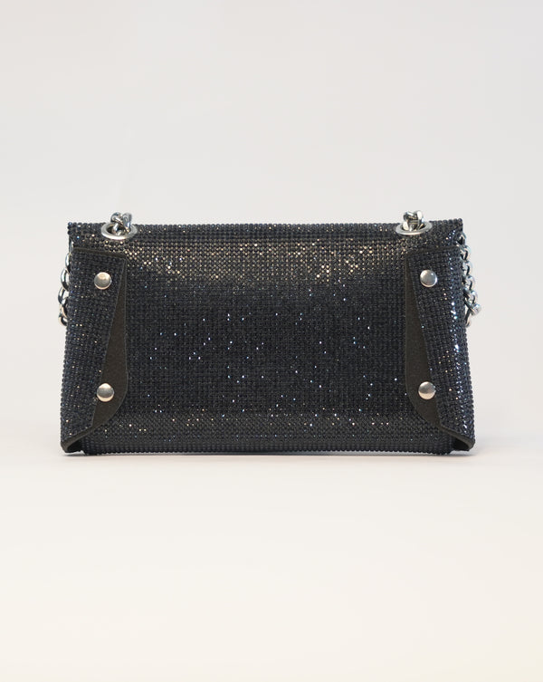 Pochette con brillantini - Nero